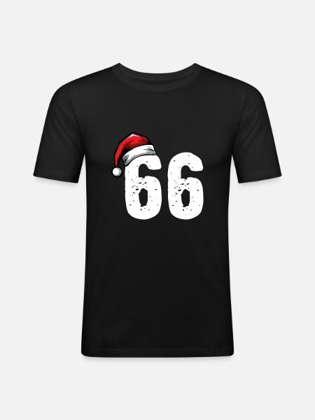66 Numéro Noël - T-shirt près du corps Homme - noir