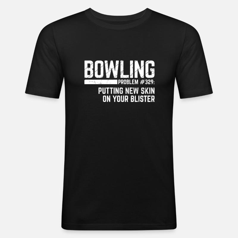 Bowling - Männer Slim Fit T-Shirt - Schwarz