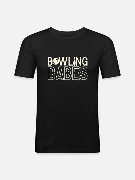 Bowling - Männer Slim Fit T-Shirt - Schwarz