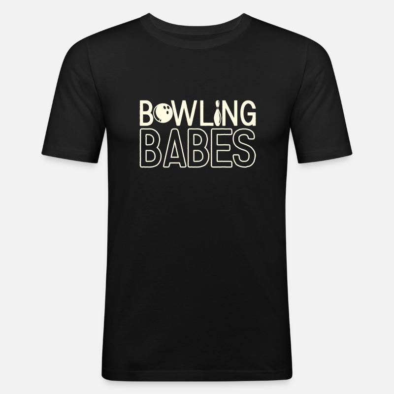 Bowling - Männer Slim Fit T-Shirt - Schwarz