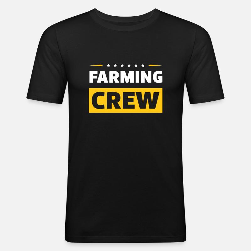 Farming Crew - Männer Slim Fit T-Shirt - Schwarz