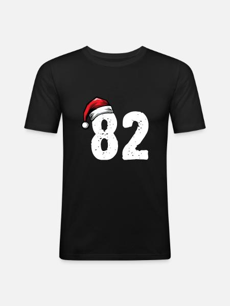 82 Number Christmas - Men's Slim Fit T-Shirt - black