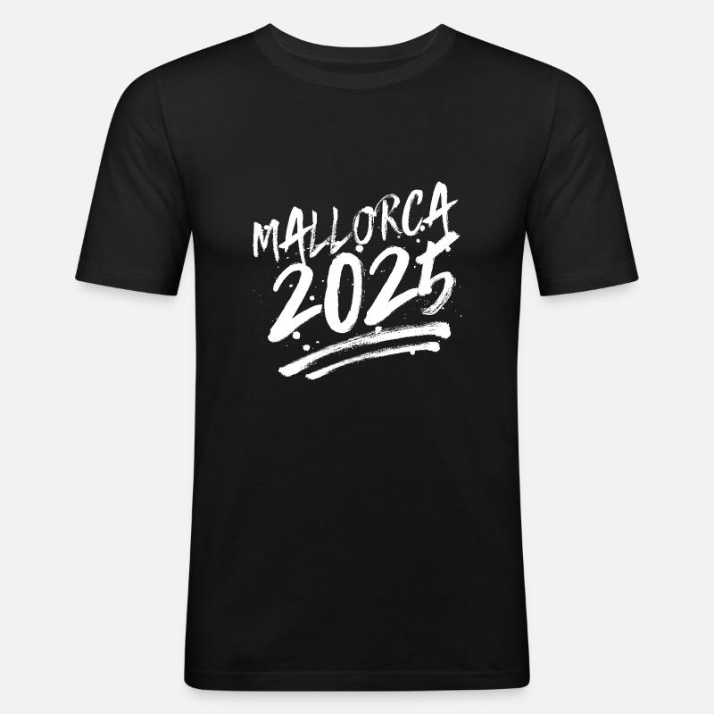 Mallorca 2025 - Männer Slim Fit T-Shirt - Schwarz