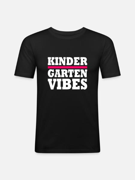 kindergarten vibes - Men's Slim Fit T-Shirt - black