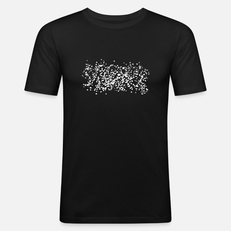 Dots Pattern Glossy Point - Men's Slim Fit T-Shirt - black