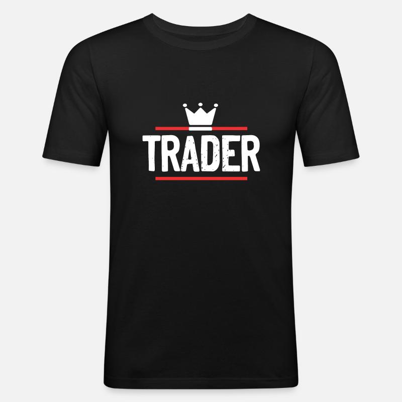 Trader Beruf - Männer Slim Fit T-Shirt - Schwarz
