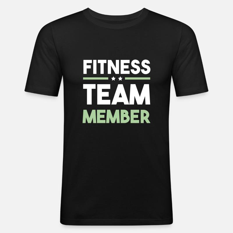 Fitness Team - Männer Slim Fit T-Shirt - Schwarz