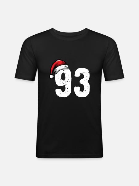 93 Number Christmas - Men's Slim Fit T-Shirt - black