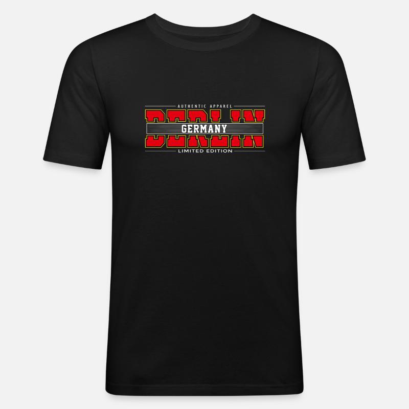 Berlin - Männer Slim Fit T-Shirt - Schwarz