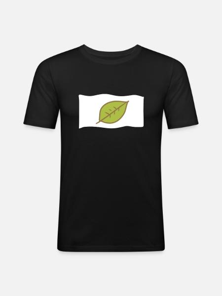Icon Flag Leaf Nature - Men's Slim Fit T-Shirt - black