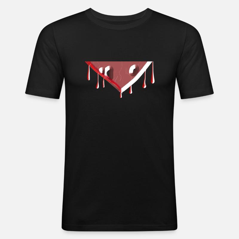 drop symbol shape red - Men's Slim Fit T-Shirt - black