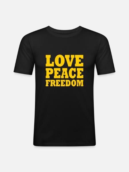 Love peace freedom - Men's Slim Fit T-Shirt - black