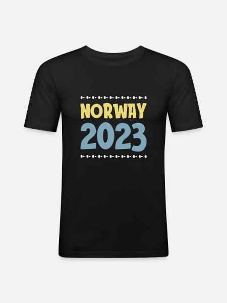 Norway 2023 - Männer Slim Fit T-Shirt - Schwarz