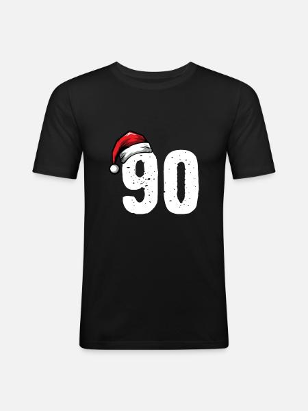 90 Number Christmas - Men's Slim Fit T-Shirt - black