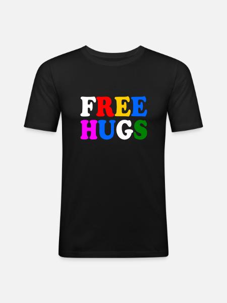 Free hugs - Men's Slim Fit T-Shirt - black