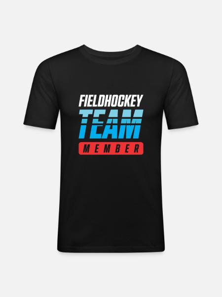 Fieldhockey Team - Männer Slim Fit T-Shirt - Schwarz