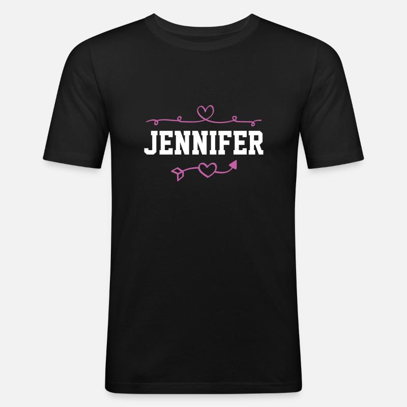 Jennifer - Männer Slim Fit T-Shirt - Schwarz