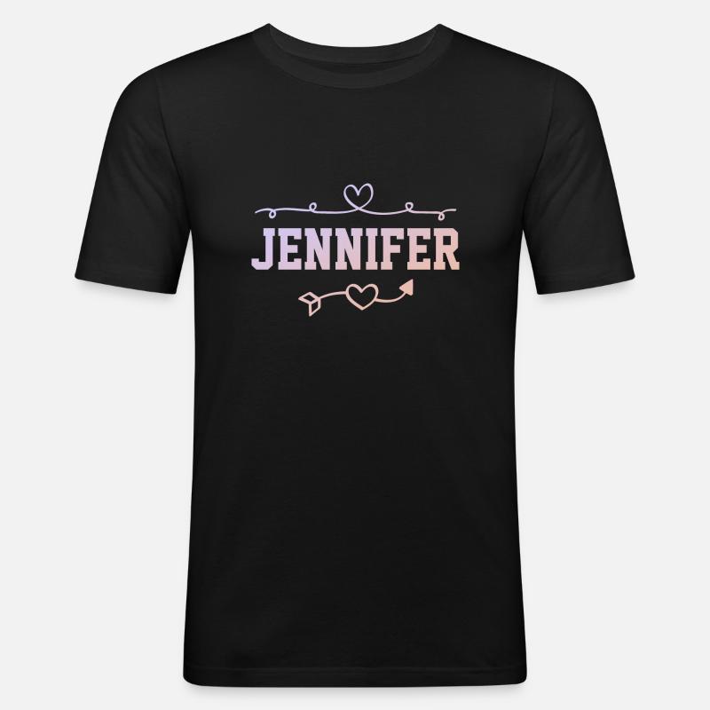 Jennifer - Männer Slim Fit T-Shirt - Schwarz