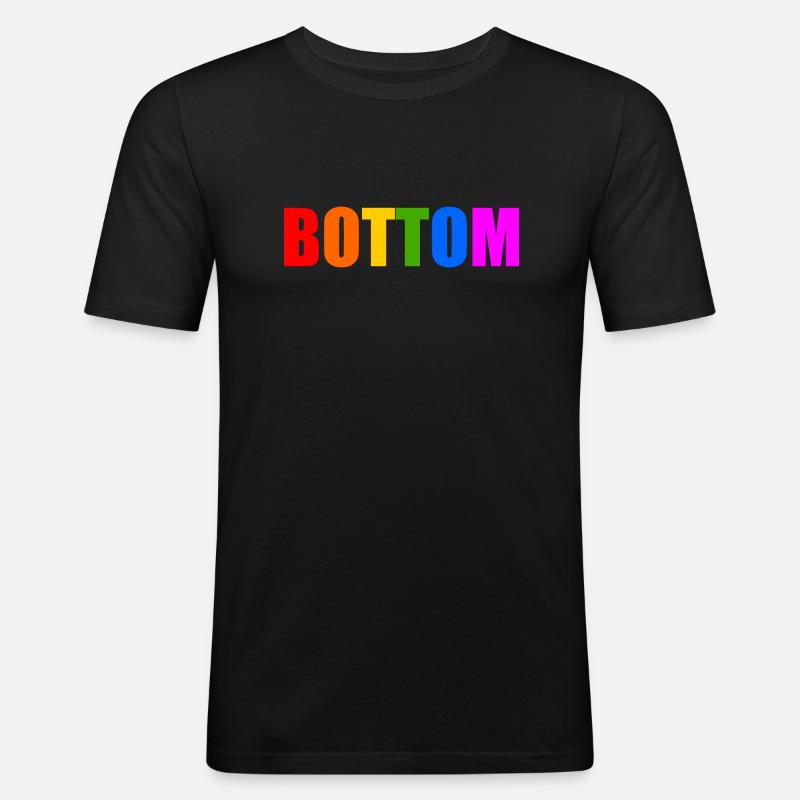 Bottom - Männer Slim Fit T-Shirt - Schwarz