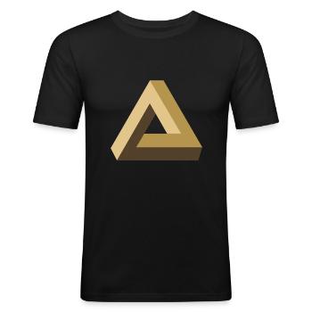 Tribar, optique, illusion, triangle, géométrie, maths - T-shirt près du corps Homme - noir - Devant - Nik (191cm)