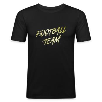 Équipe de football - T-shirt près du corps Homme - noir - Devant - Nik (191cm)