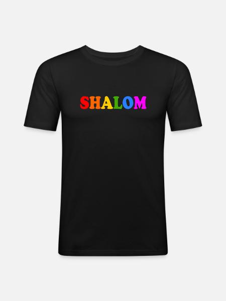 Shalom - Maglietta aderente da uomo - nero