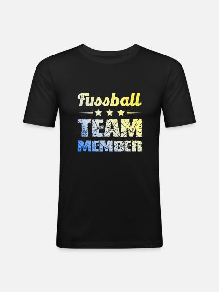Fussball Team - Männer Slim Fit T-Shirt - Schwarz