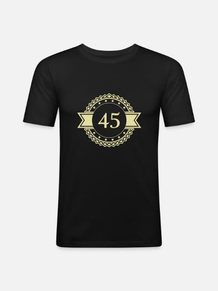 45 Number Emblem - Men's Slim Fit T-Shirt - black