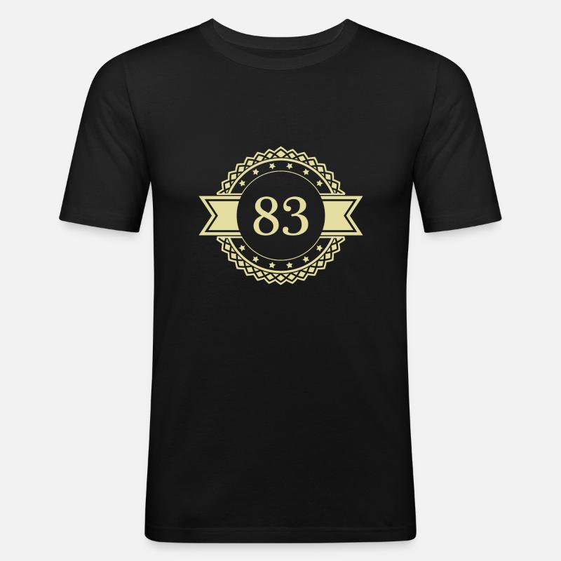 83 Number Emblem - Men's Slim Fit T-Shirt - black