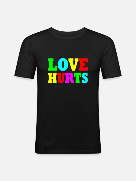 Love hurts - Men's Slim Fit T-Shirt - black