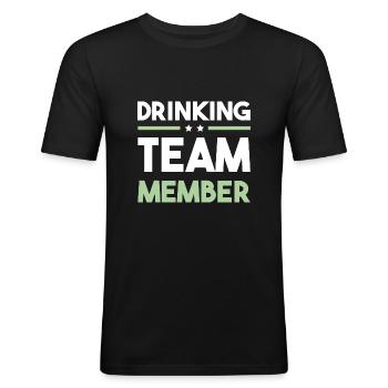 Drinking Team - Men's Slim Fit T-Shirt - black - Front - Nik (191cm)