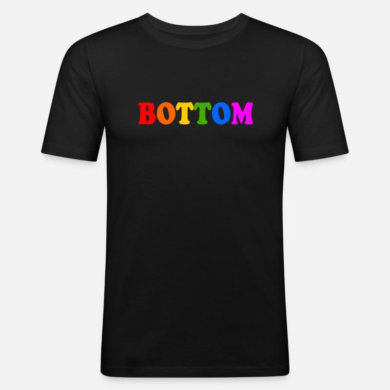 Bottom - Männer Slim Fit T-Shirt - Schwarz