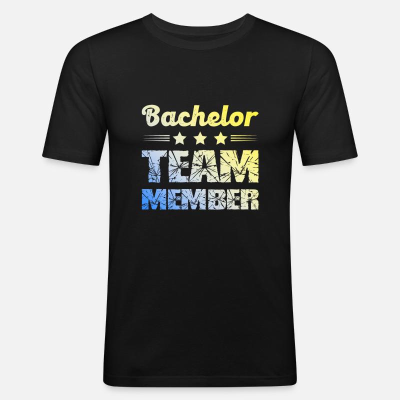 Bachelor Team - Männer Slim Fit T-Shirt - Schwarz