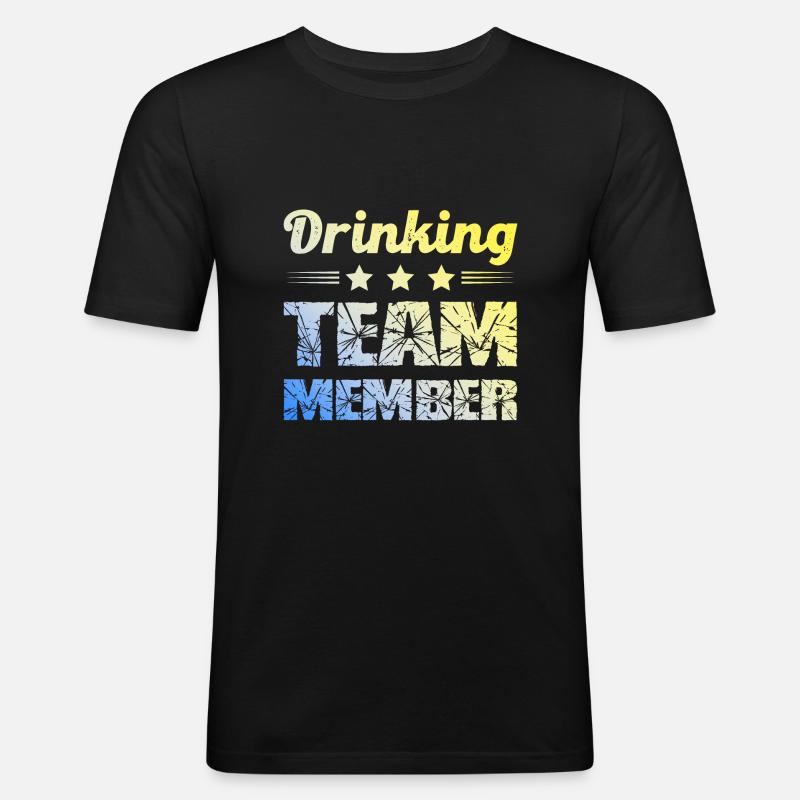 Drinking Team - Männer Slim Fit T-Shirt - Schwarz