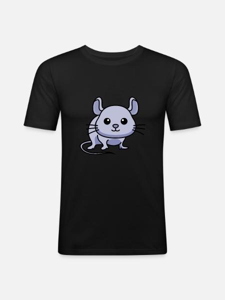 Mouse Comic Animal - Men's Slim Fit T-Shirt - black