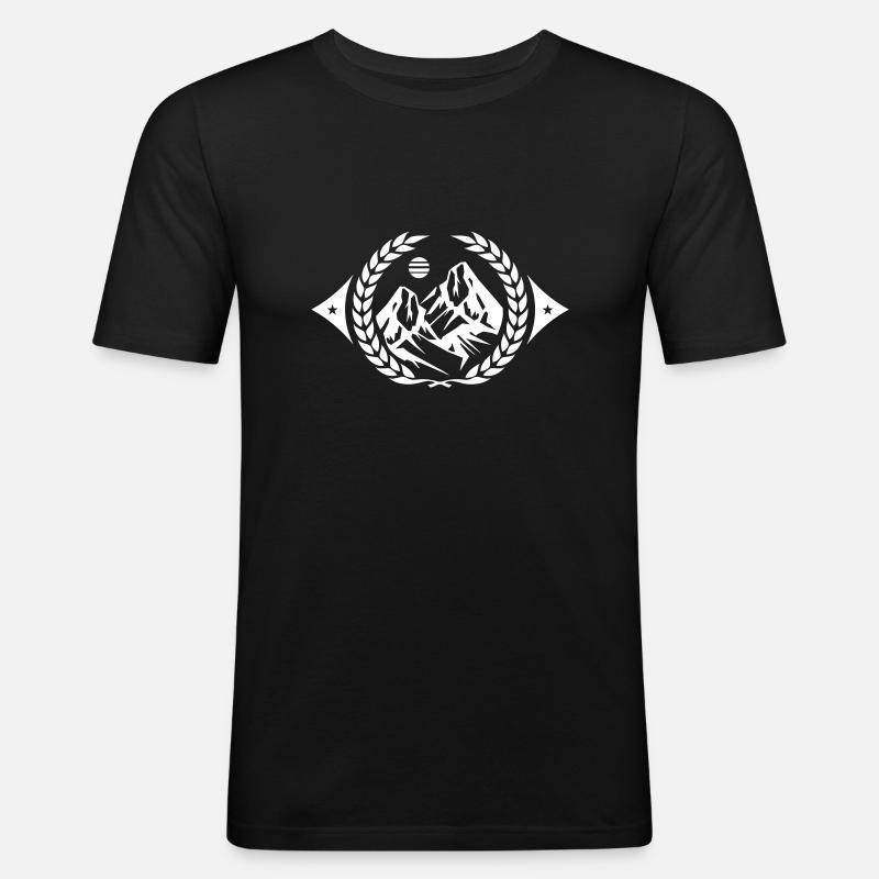 Berge Symbol - Männer Slim Fit T-Shirt - Schwarz