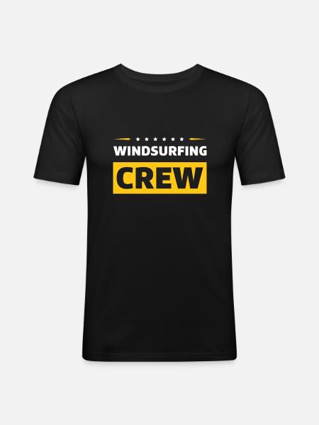 Windsurfing Crew - Männer Slim Fit T-Shirt - Schwarz