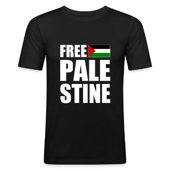 Free palestine - Men's Slim Fit T-Shirt - black - Front - Nik (191cm)