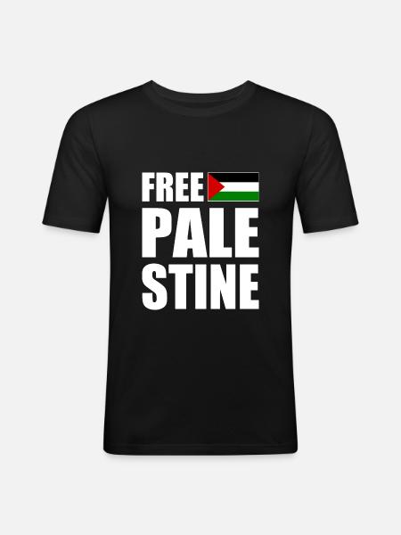 Free palestine - Men's Slim Fit T-Shirt - black