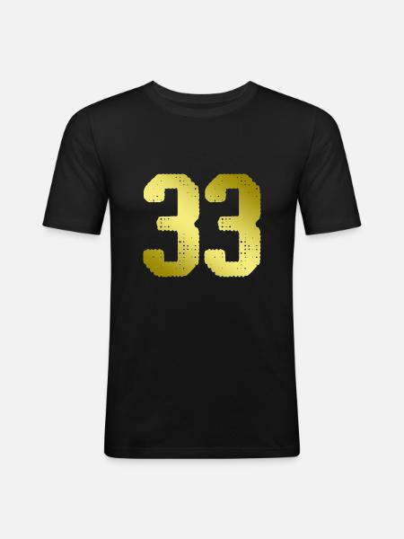 33 Number jersey - Men's Slim Fit T-Shirt - black