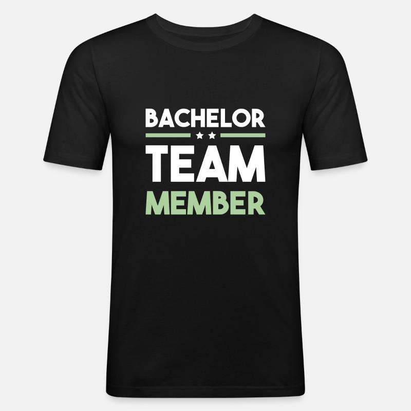 Bachelor Team - Männer Slim Fit T-Shirt - Schwarz