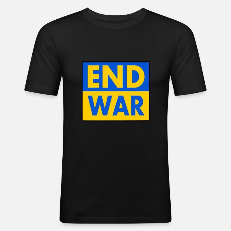 End war - Männer Slim Fit T-Shirt - Schwarz