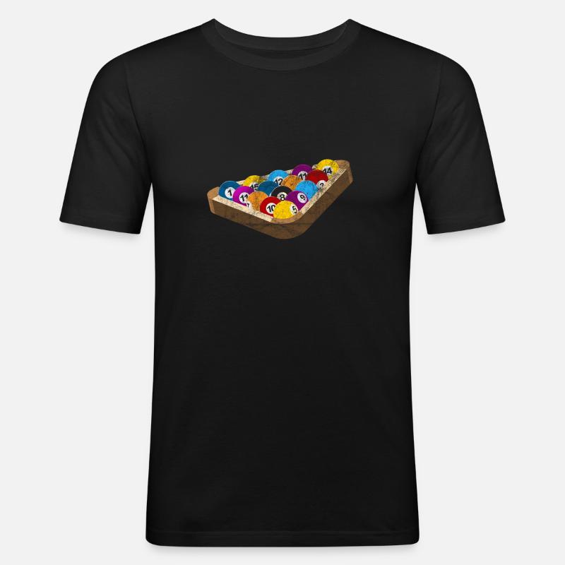 Billardkugeln Geschenk Billiardkugeln Billard - Männer Slim Fit T-Shirt - Schwarz