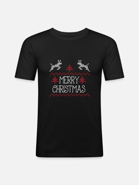 Merry Christmas design II - Men's Slim Fit T-Shirt - black