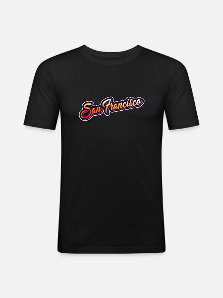 San Francisco - California - Men's Slim Fit T-Shirt - black