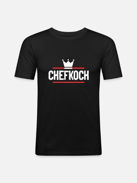 Chefkoch Kochen - Männer Slim Fit T-Shirt - Schwarz