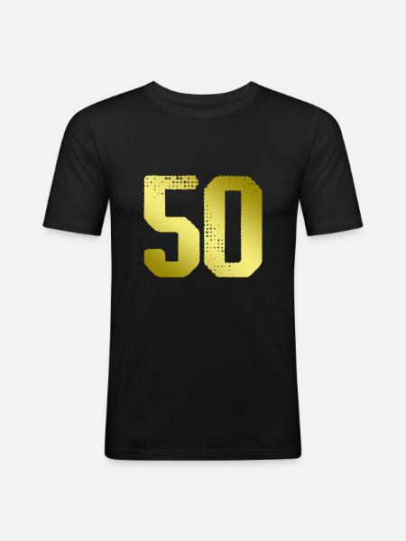 50 number jersey - Men's Slim Fit T-Shirt - black