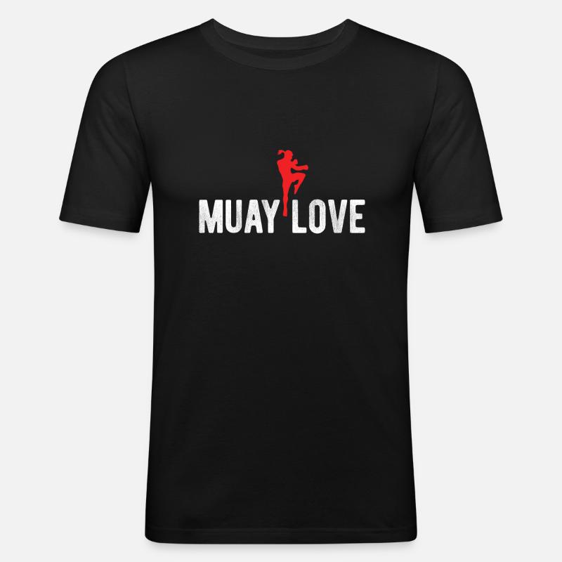 Thaiboxen Muay Thai - Männer Slim Fit T-Shirt - Schwarz