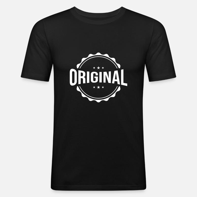 Original Emblem - Männer Slim Fit T-Shirt - Schwarz