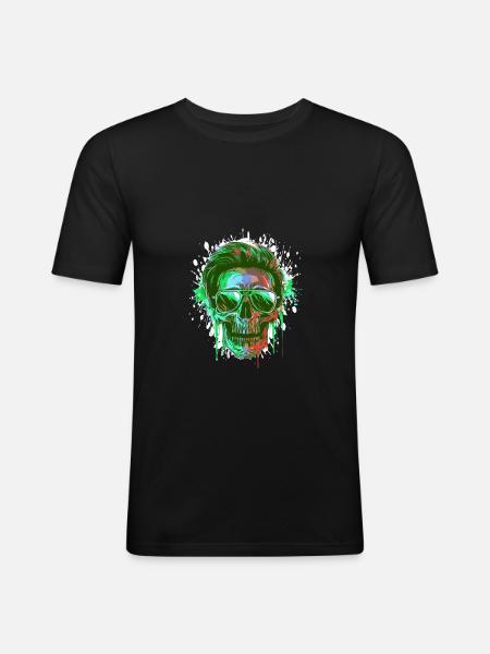 Party Skull - Men's Slim Fit T-Shirt - black